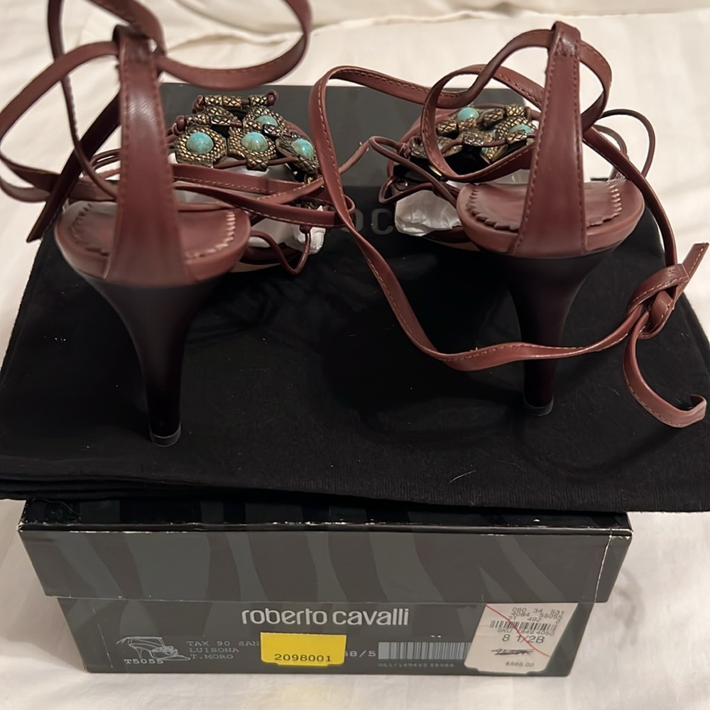 Roberto Cavalli Brown Heels Size 38 1/2 NWT - Picture 11 of 15